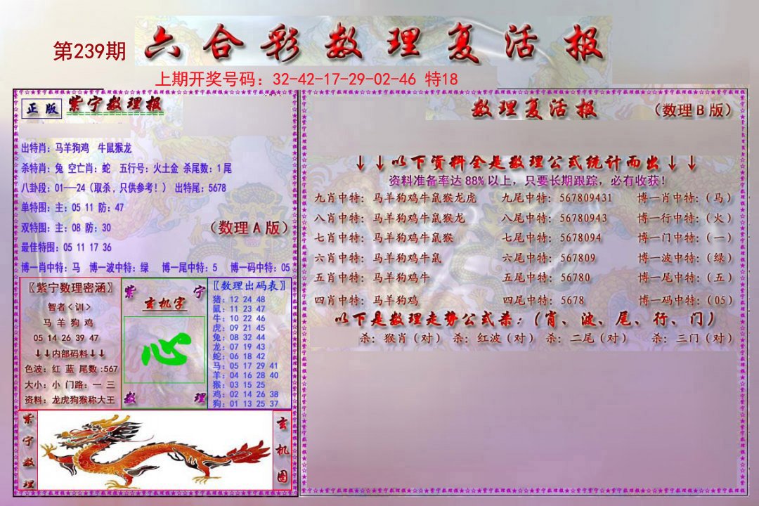 2024239期数理复活报