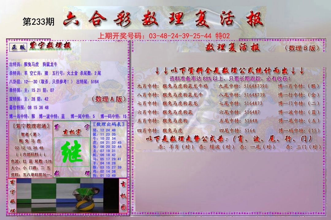 2024233期数理复活报