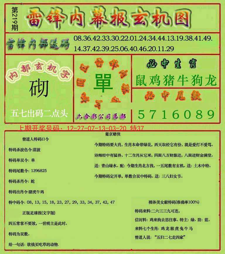 2024219期雷锋玄机报
