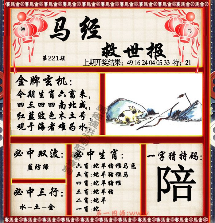 2024221期马经救世报
