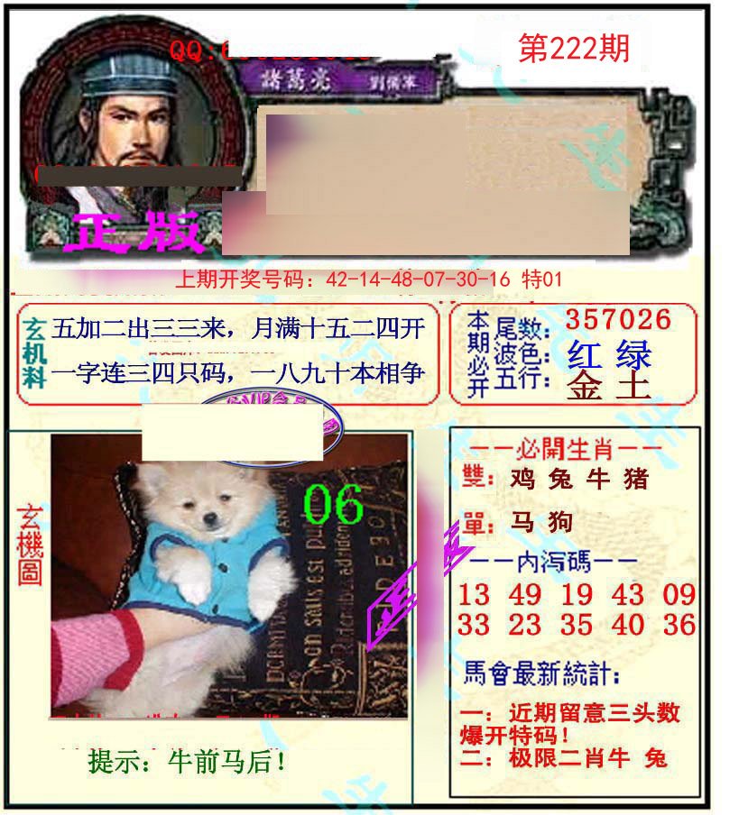 2024222期正宗孔明