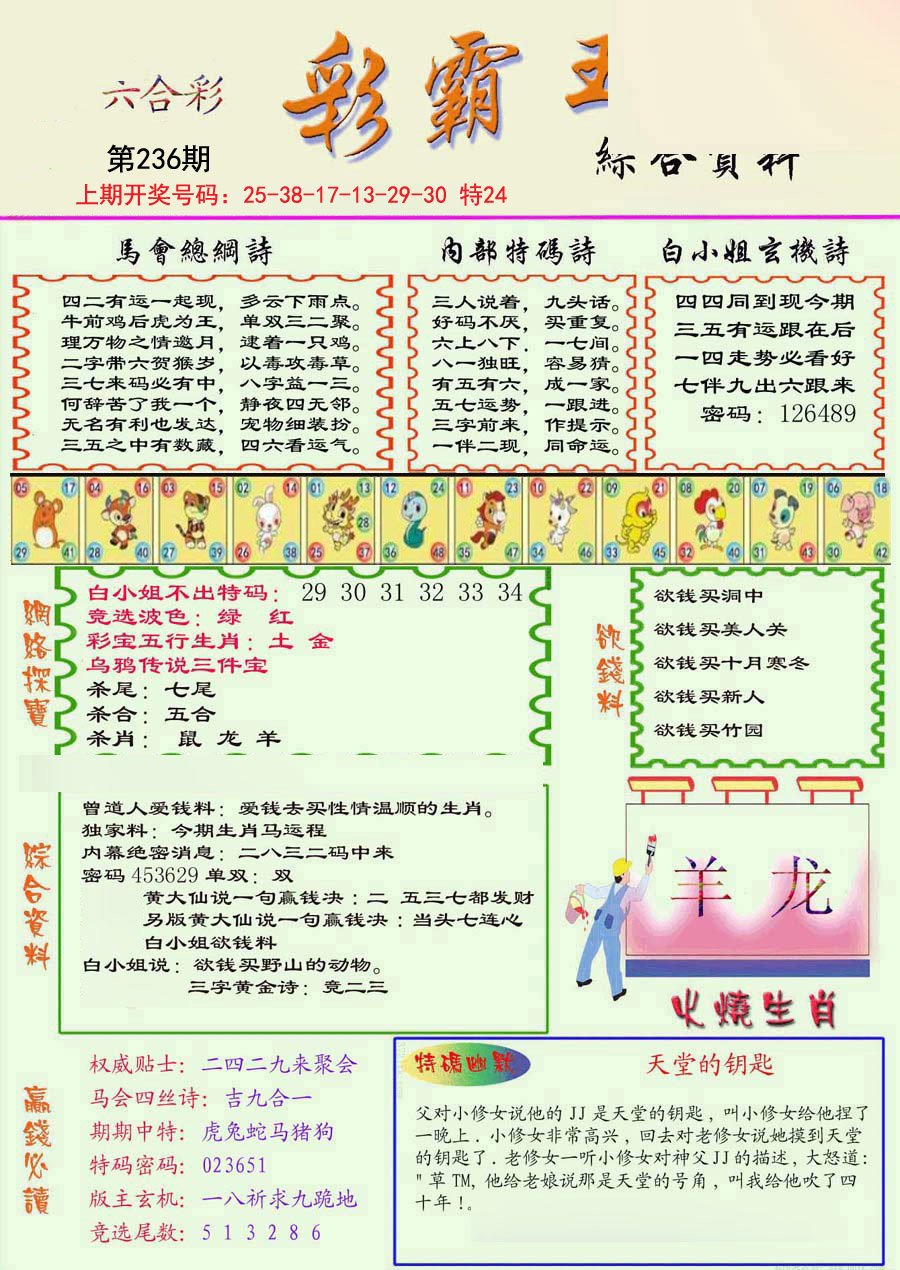 2024236期精装彩霸王彩