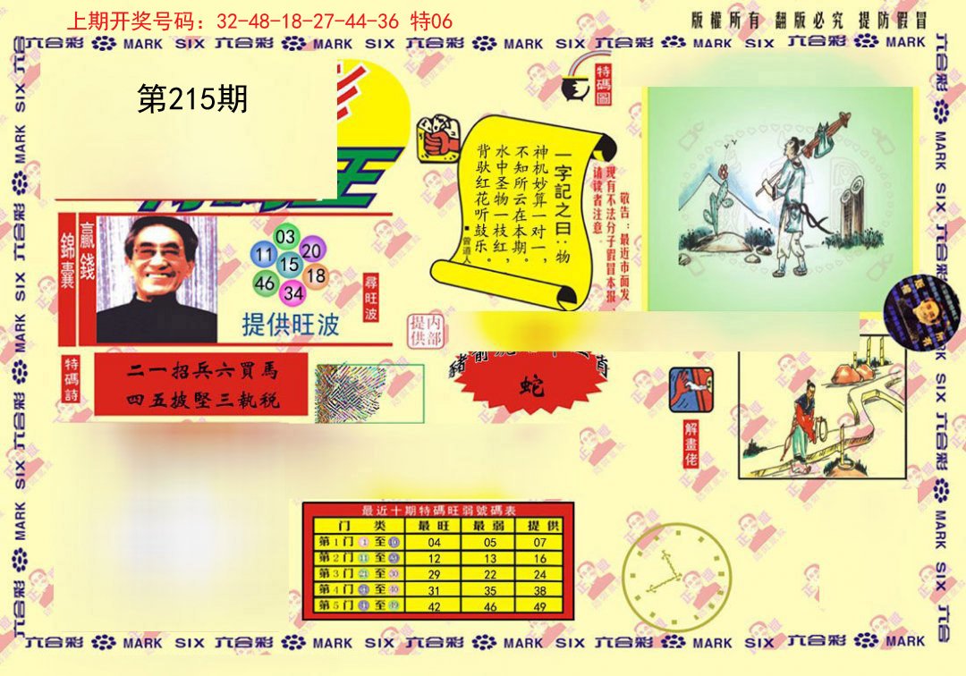 2024215期心水特码(信封)
