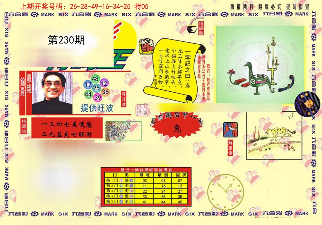 2024230期心水特码(信封)
