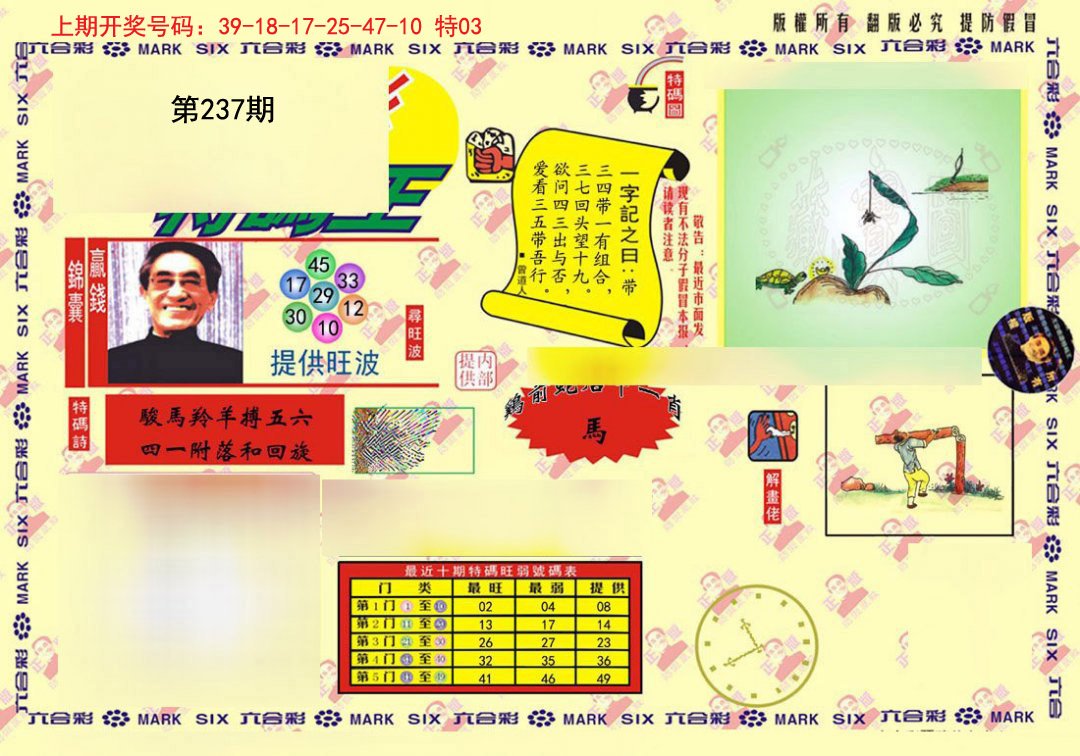 2024237期心水特码(信封)