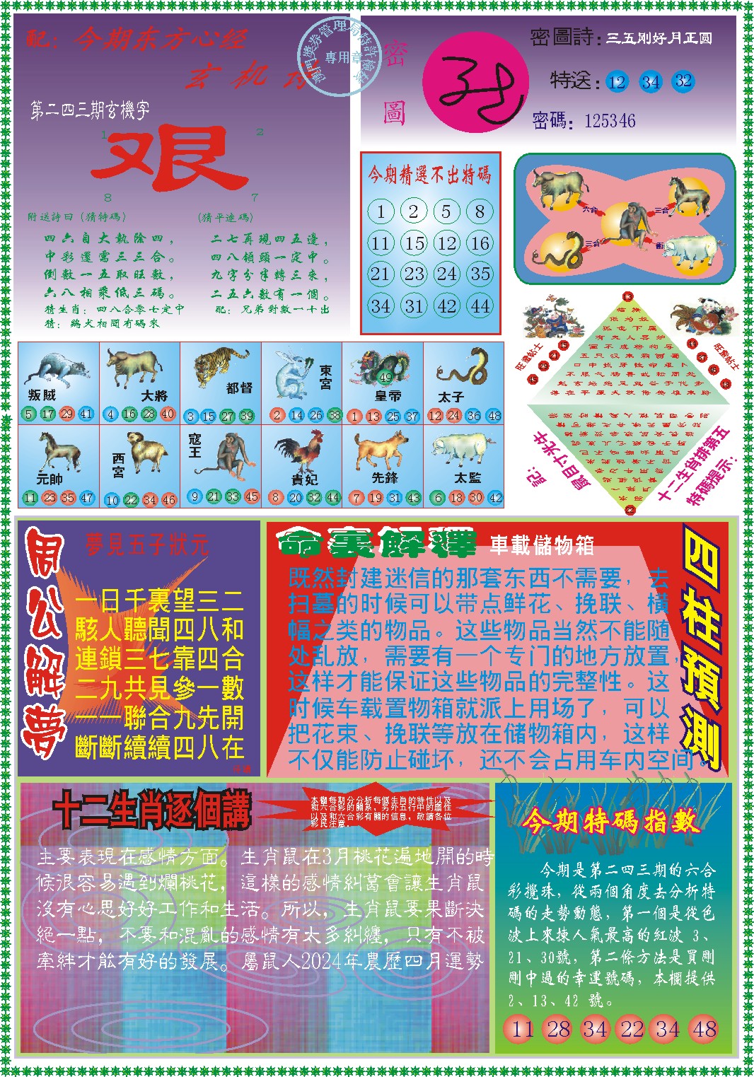 2024243期东方心经B