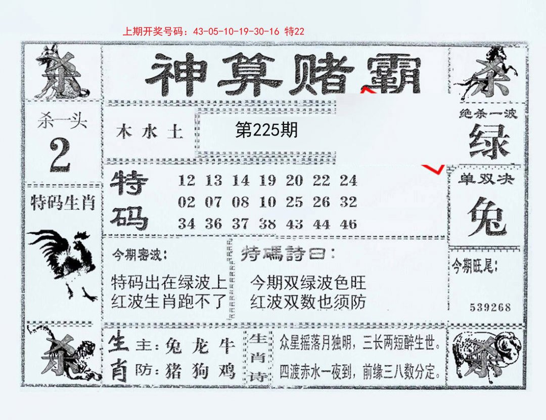 2024225期神算赌霸