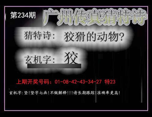 2024234期广州传真猜特诗