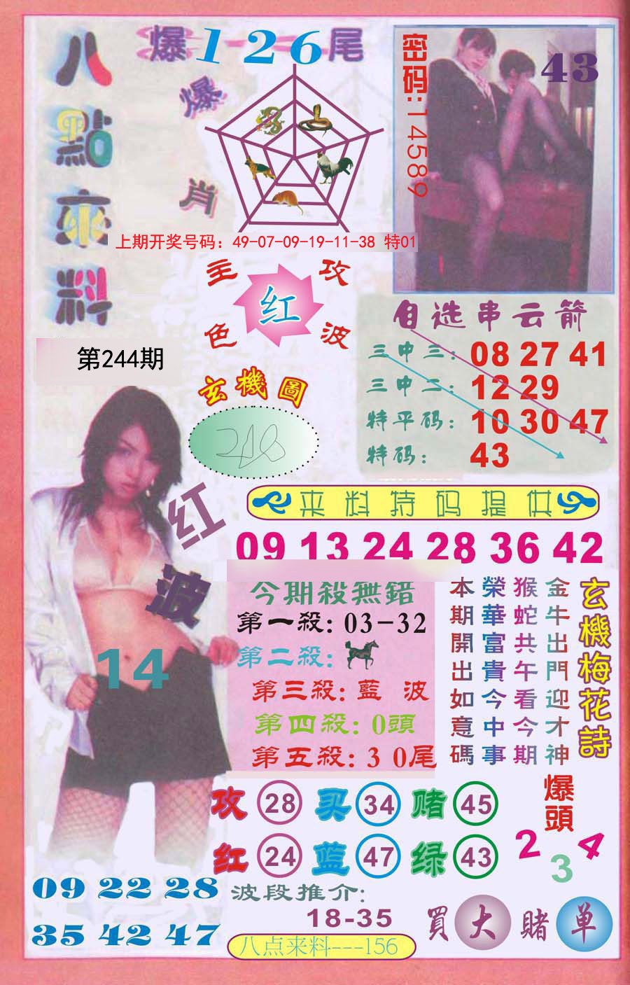 2024244期传真八点来料