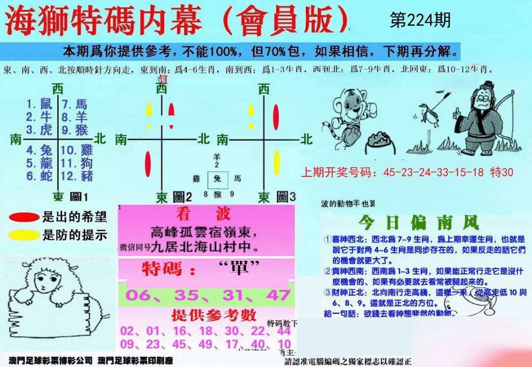 2024224期另版海狮特码内幕报