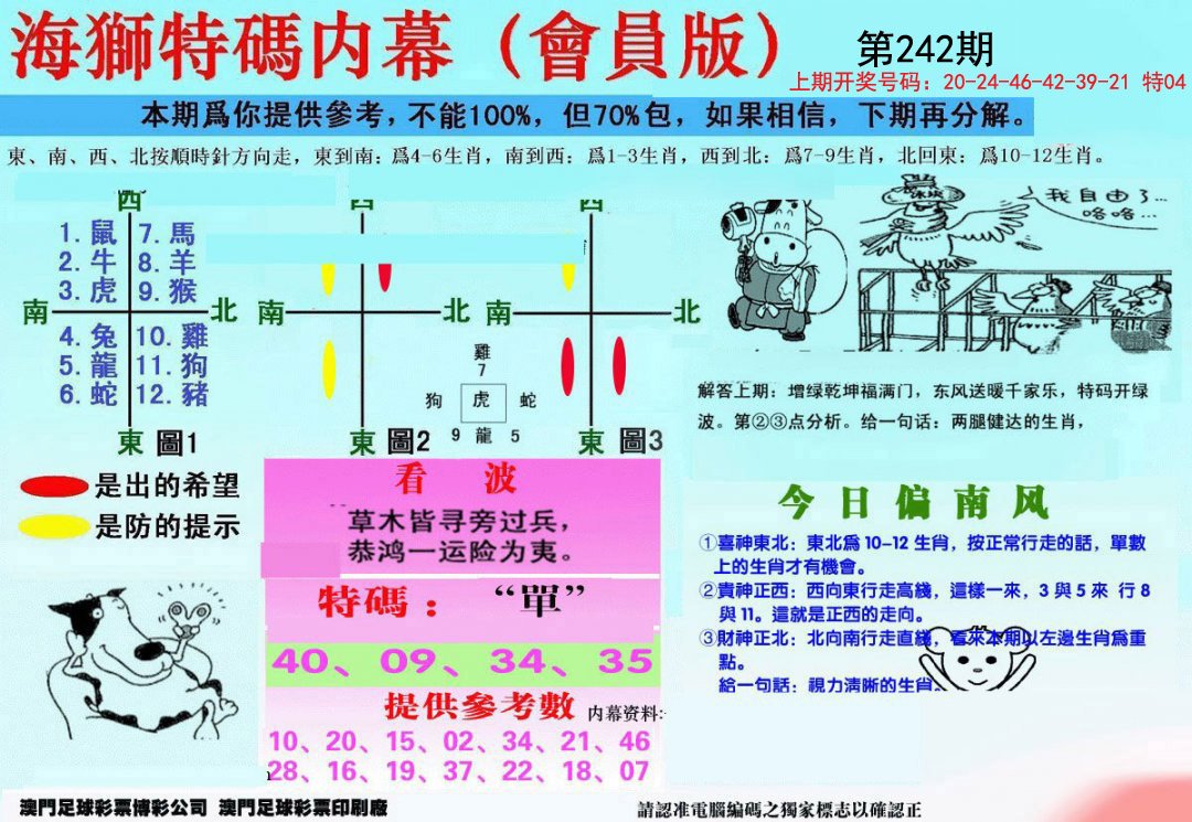2024242期另版海狮特码内幕报