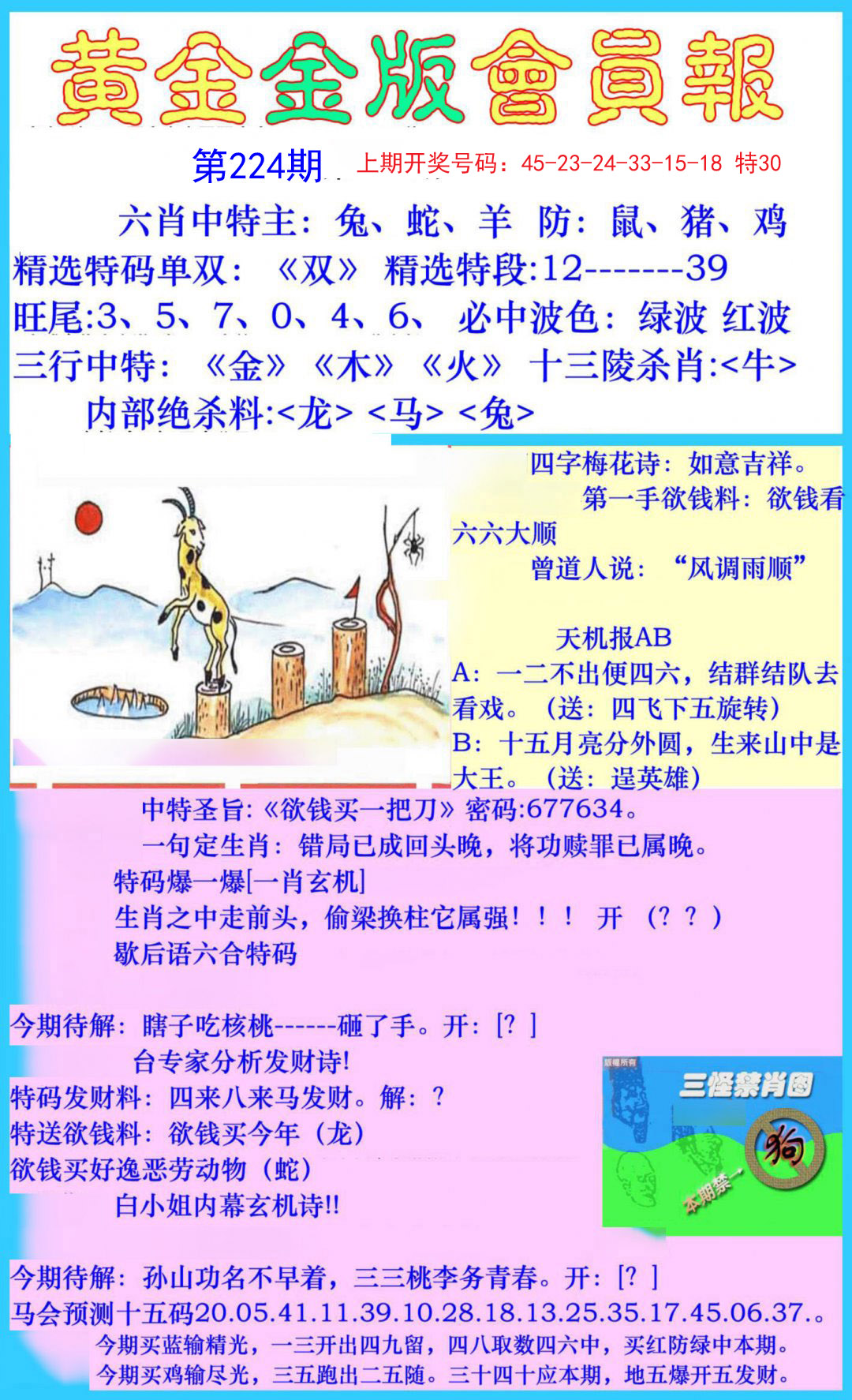 2024224期黄金金版会员报