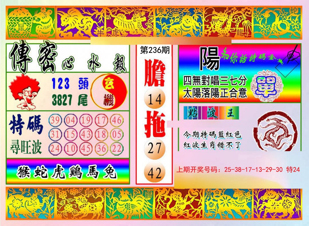 2024236期传密心水报