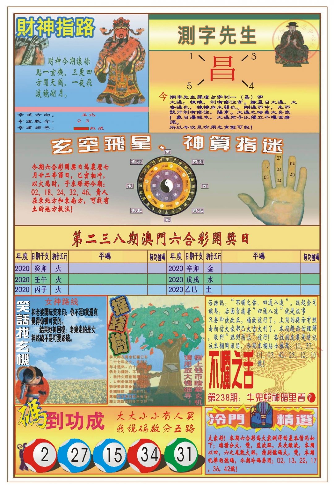 2024238期(新版)四柱预测B