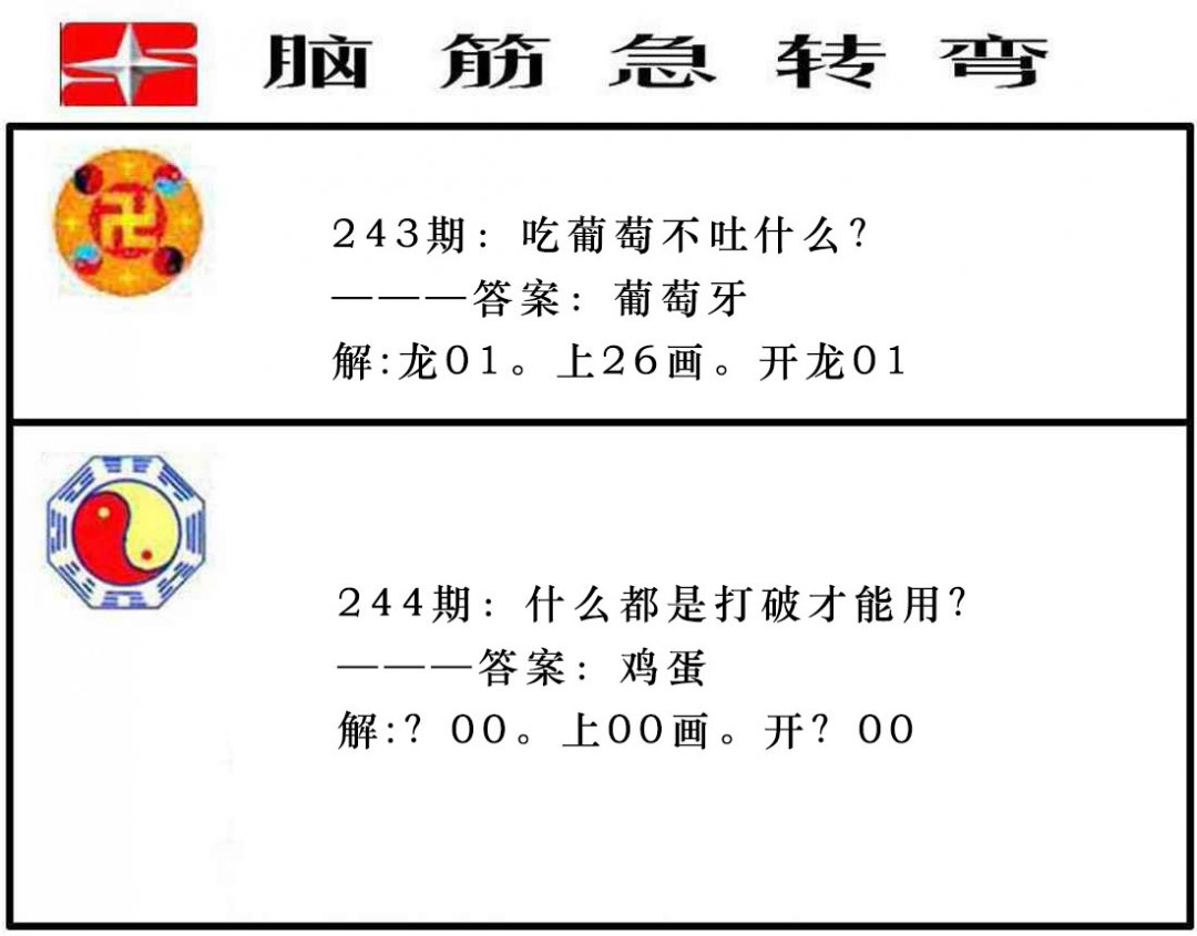 2024244期脑筋急转弯