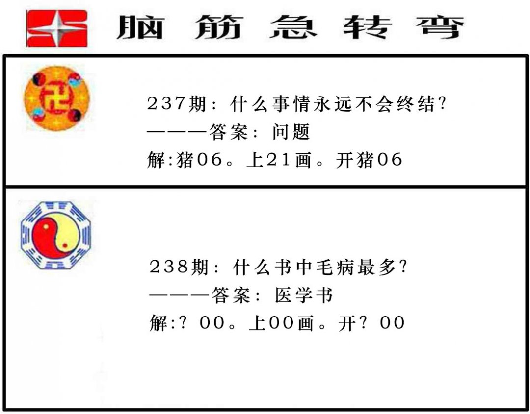2024238期脑筋急转弯