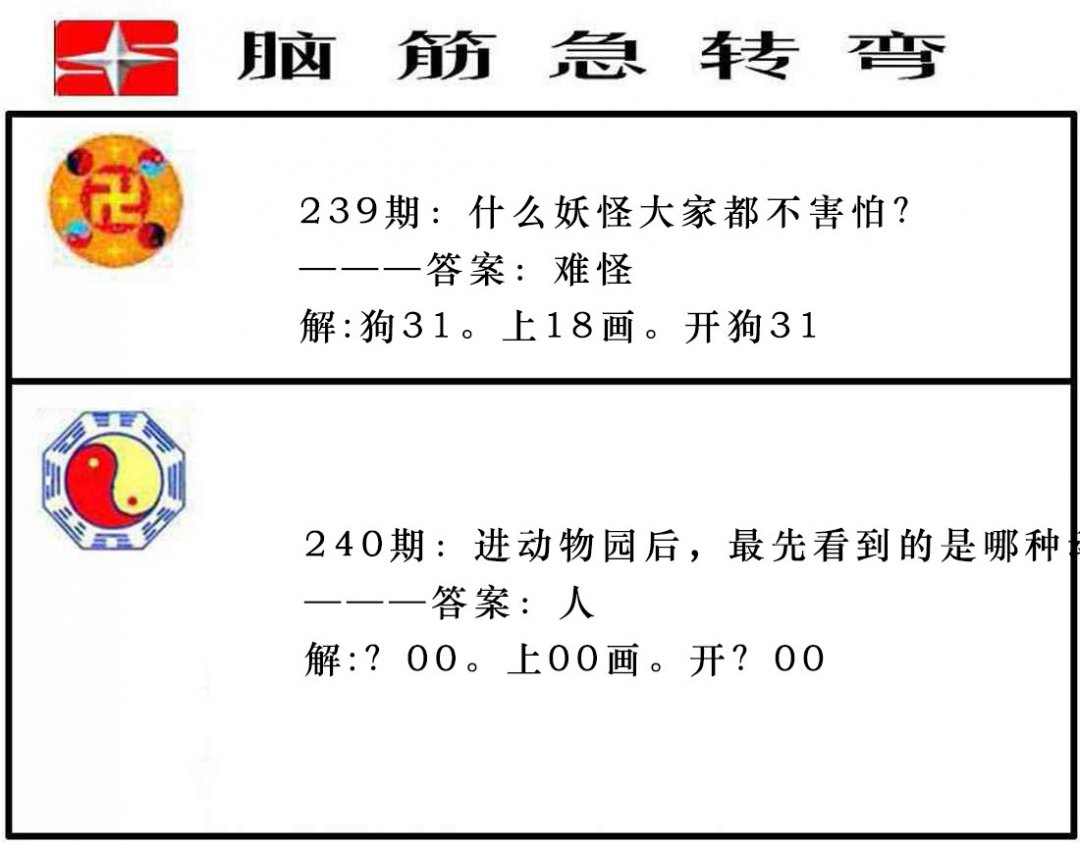 2024240期脑筋急转弯