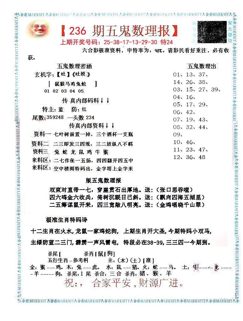2024236期五鬼数理报