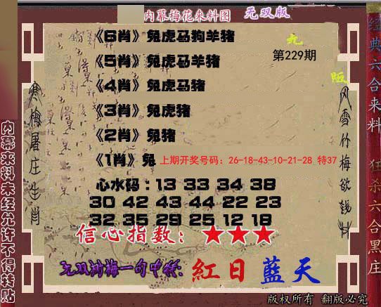 2024229期独家梅花来料