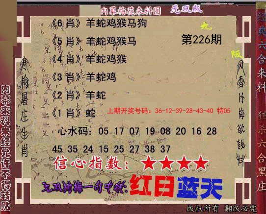 2024226期独家梅花来料
