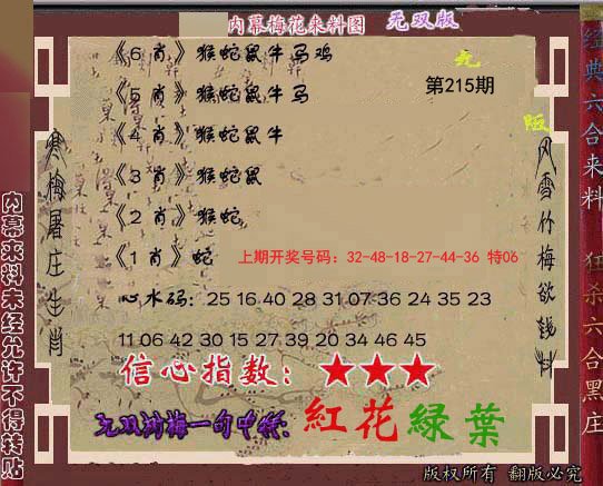 2024215期独家梅花来料