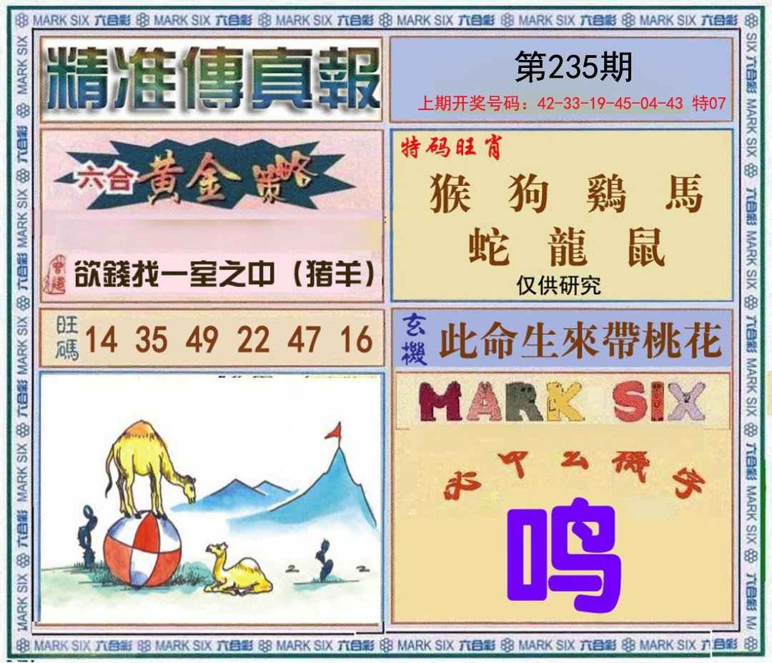 2024235期精准<傳真報>