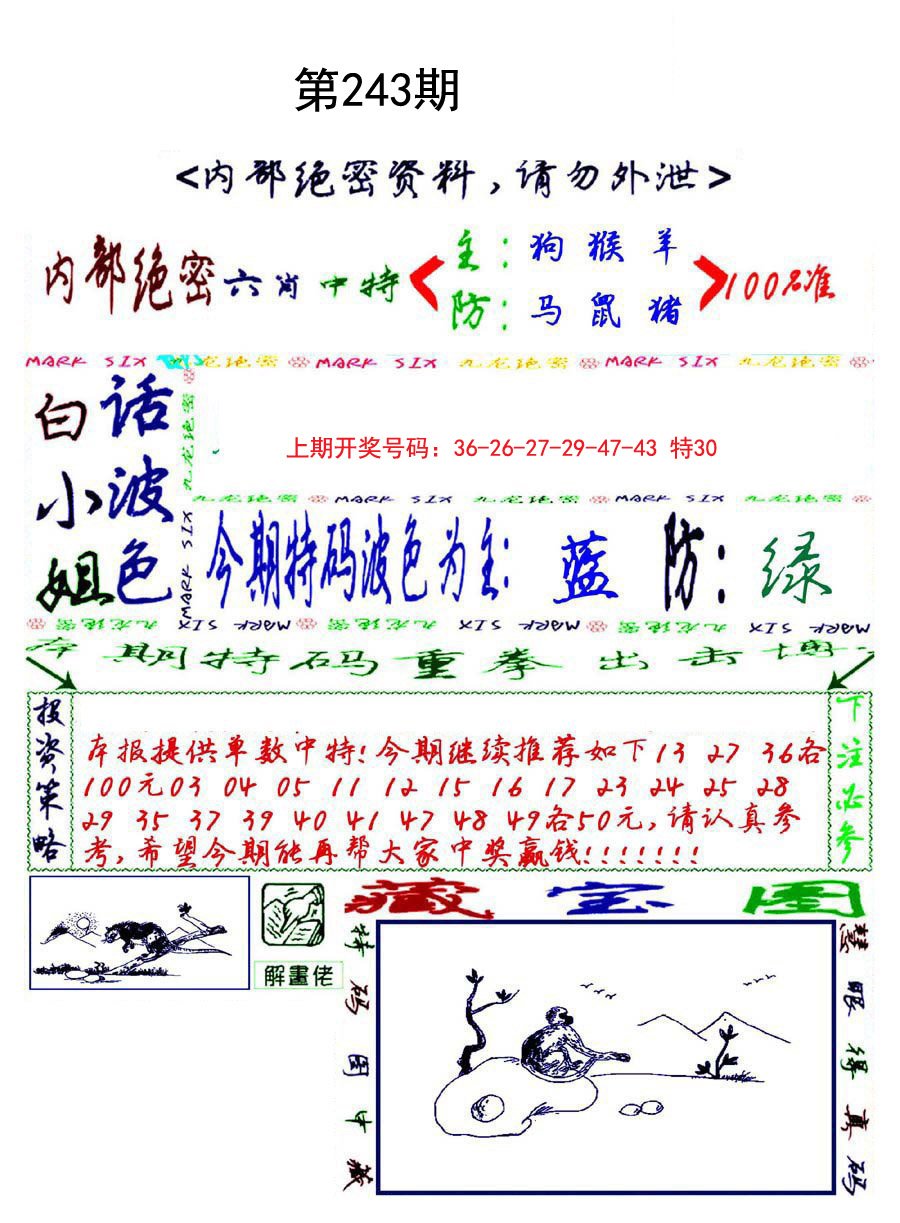 2024243期九龙密报