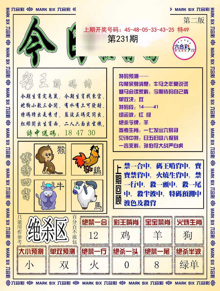 2024231期今日抓特码-B