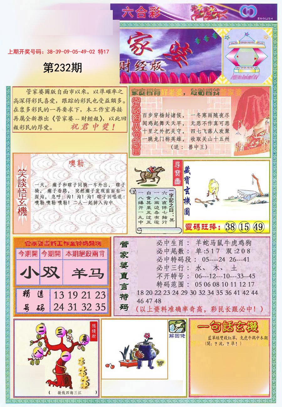 2024232期管家婆财经版