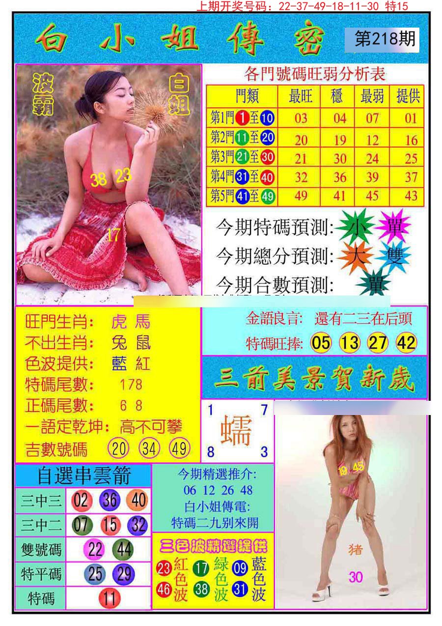 2024218期白小姐传密