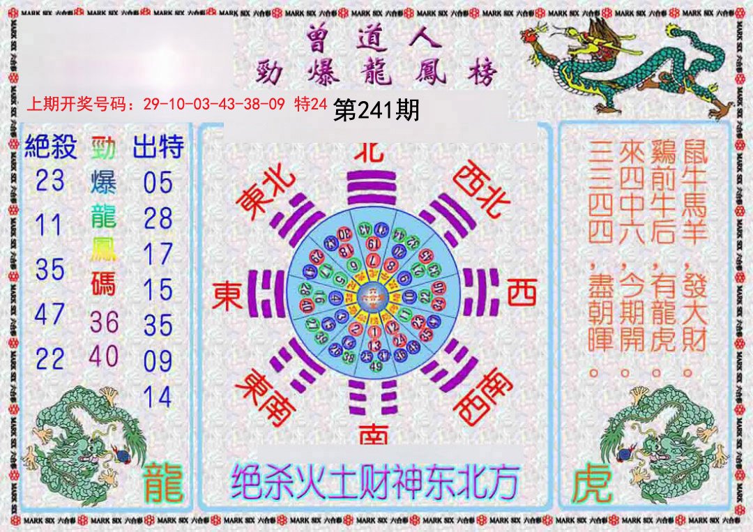 2024241期曾道人劲爆龙凤榜