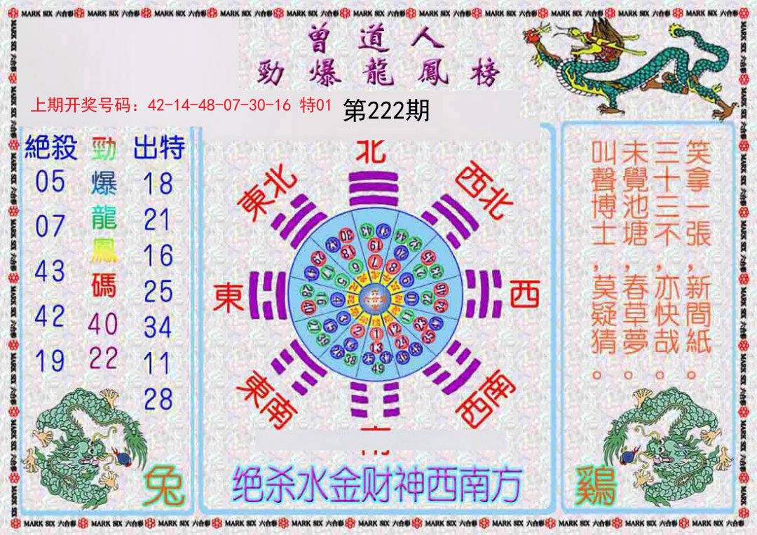 2024222期曾道人劲爆龙凤榜