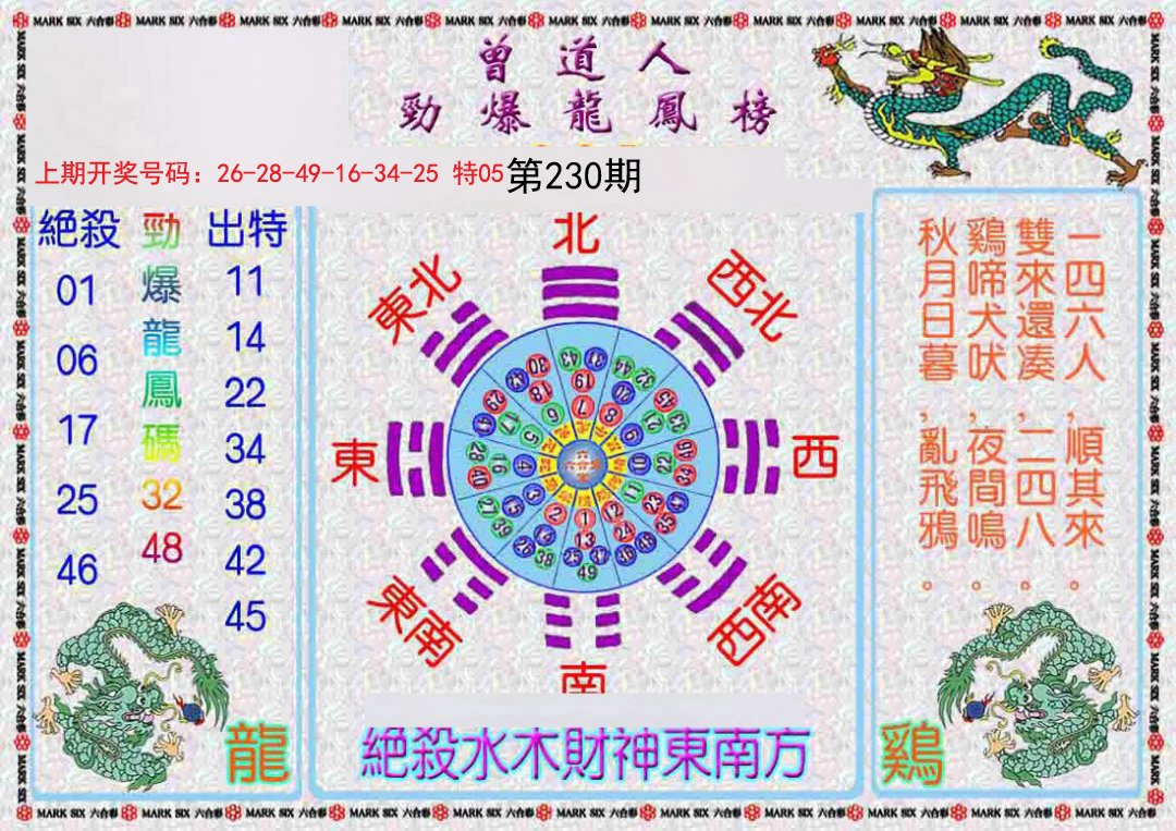 2024230期曾道人劲爆龙凤榜