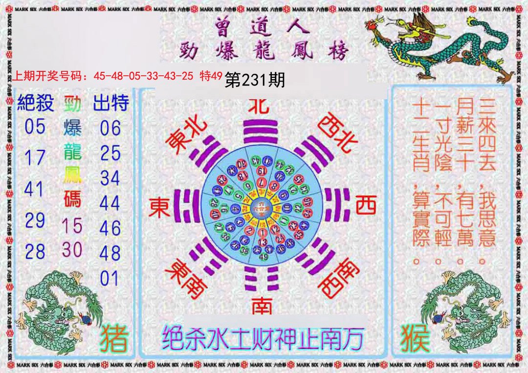 2024231期曾道人劲爆龙凤榜