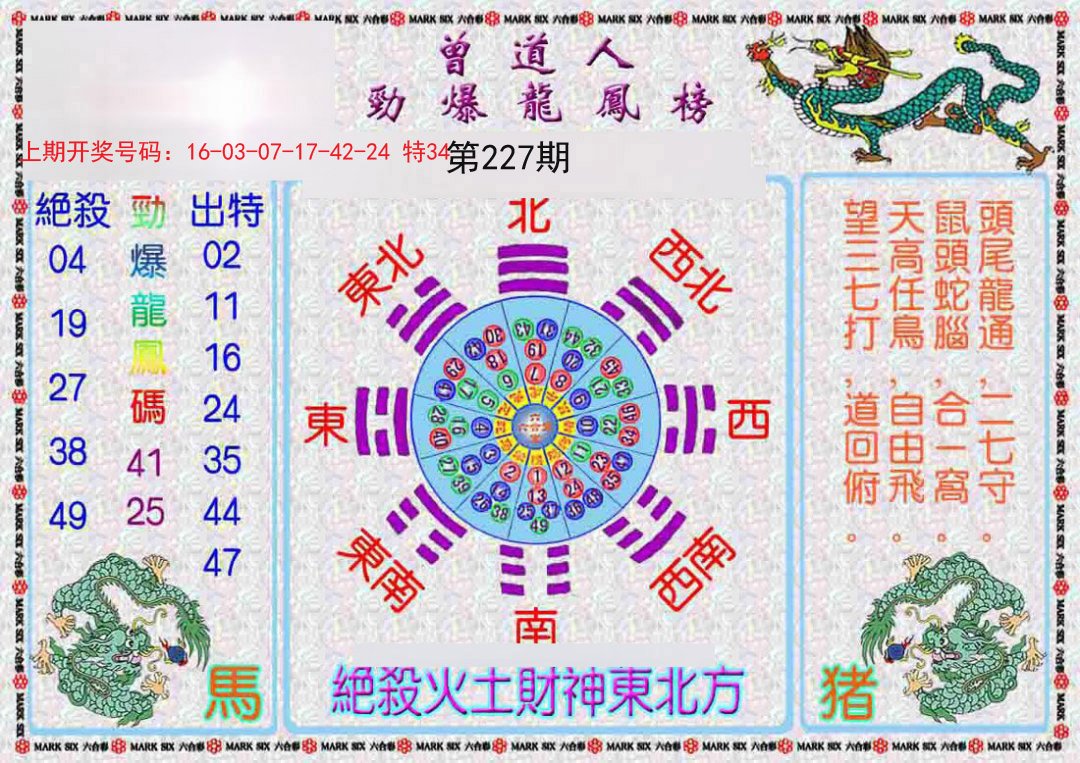 2024227期曾道人劲爆龙凤榜