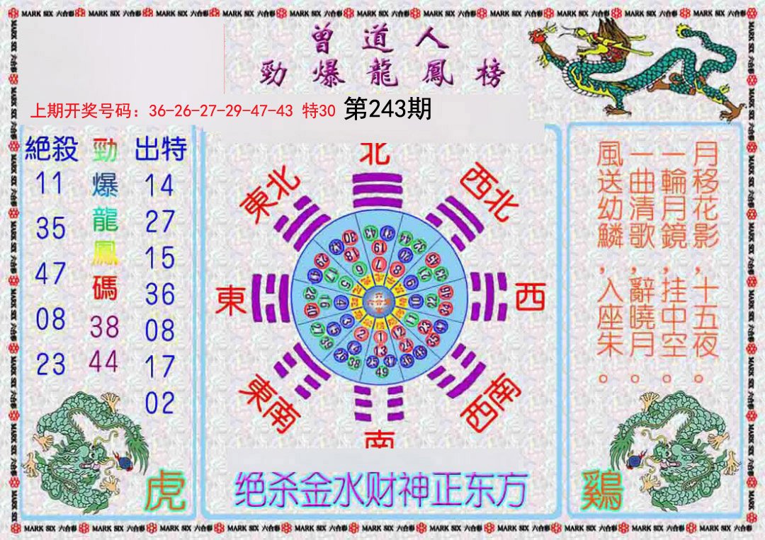 2024243期曾道人劲爆龙凤榜