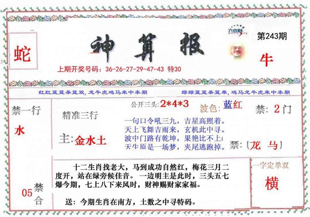 2024243期神算报