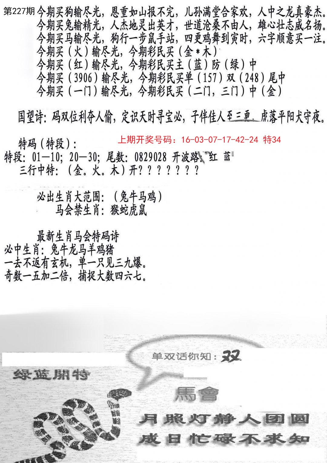 2024227期蛇报B