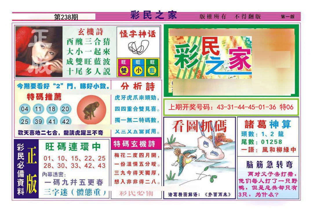 2024238期彩民之家A