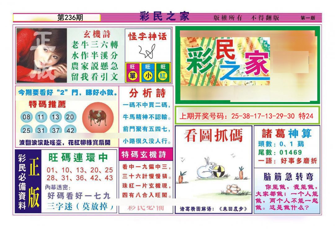 2024236期彩民之家A