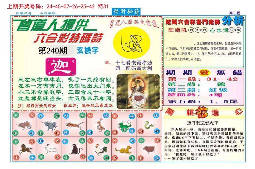 2024240期发财秘籍B