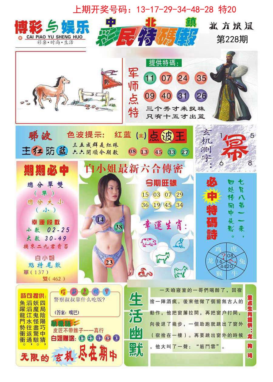 2024228期中北彩民特码报