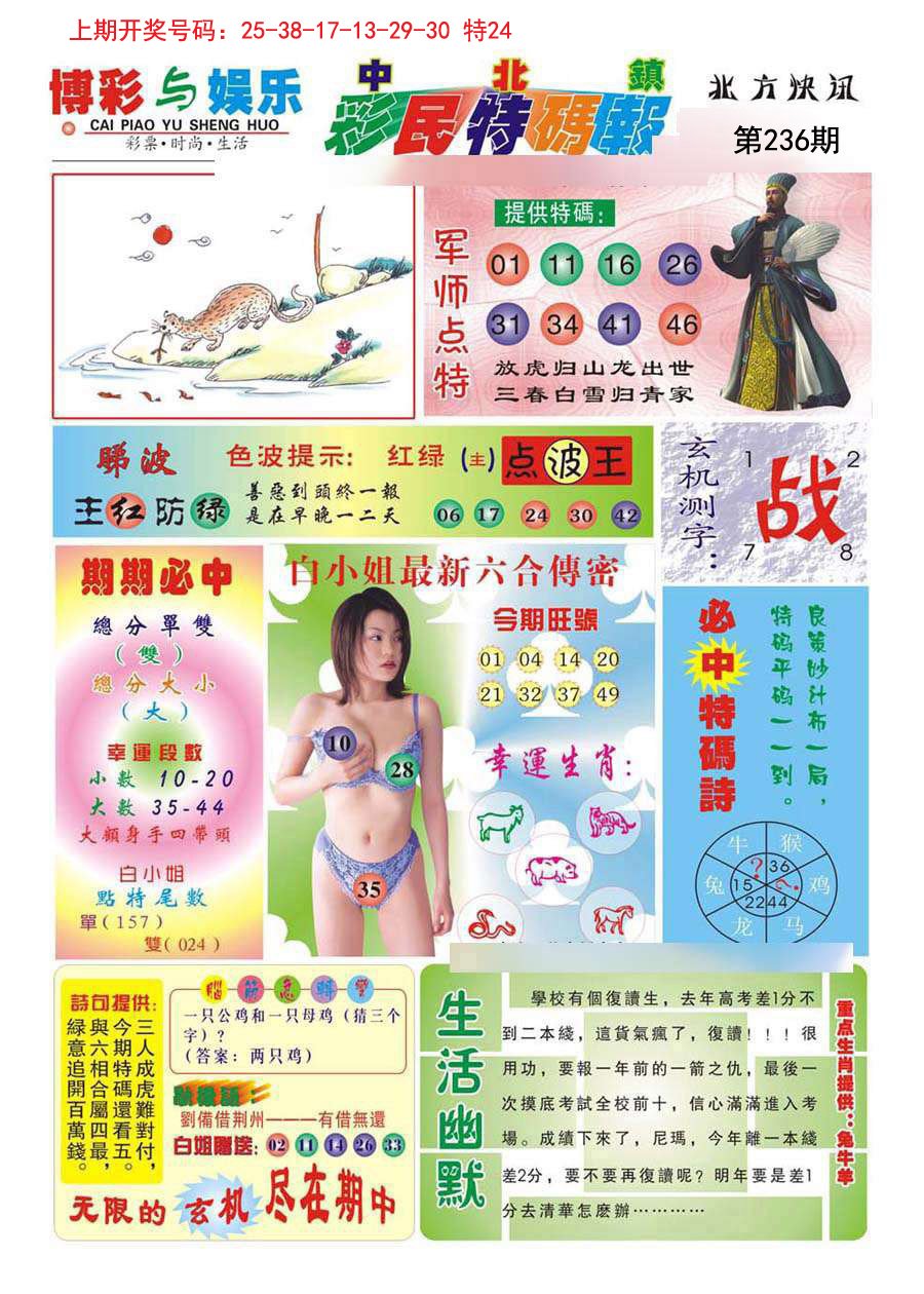 2024236期中北彩民特码报