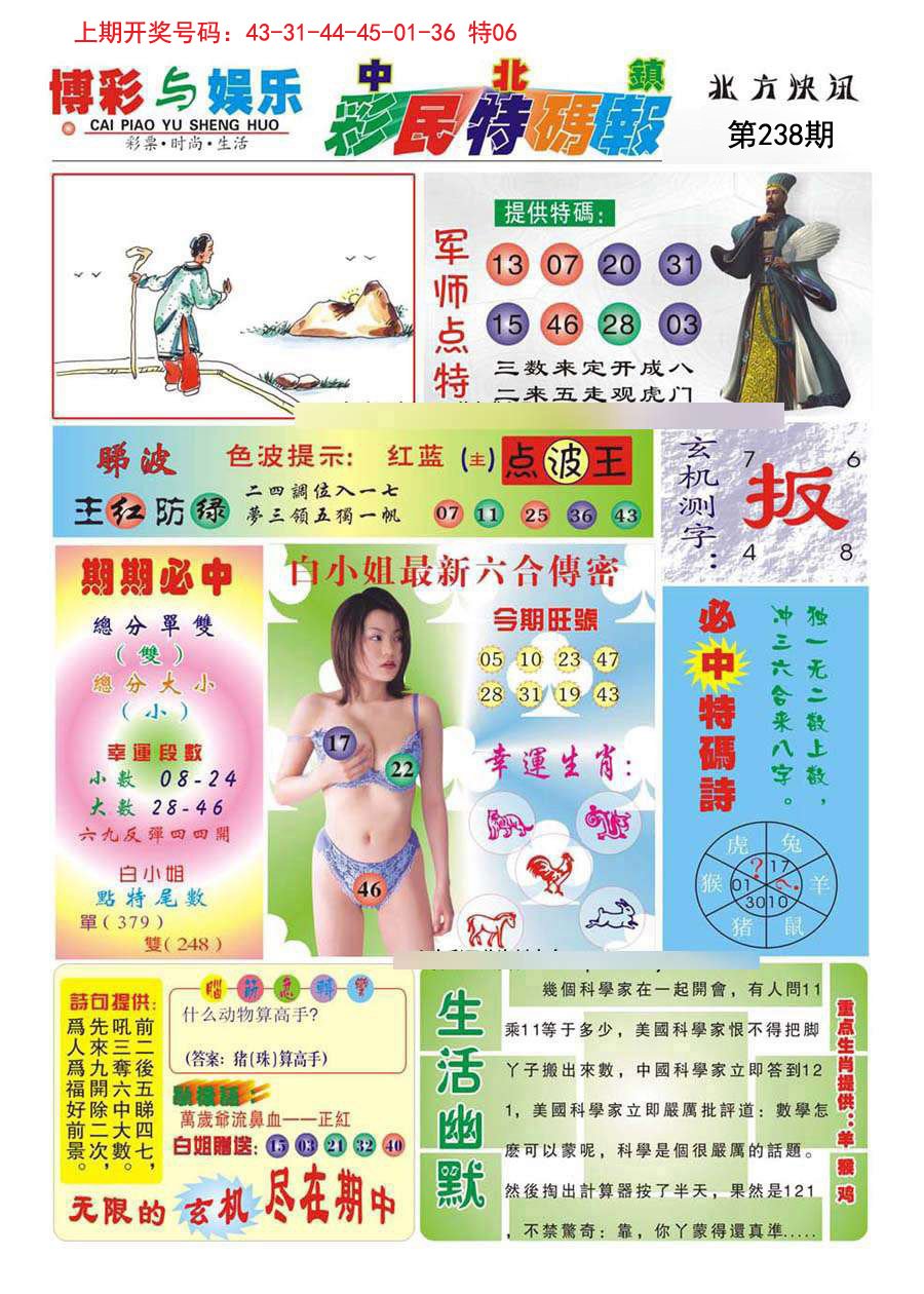 2024238期中北彩民特码报