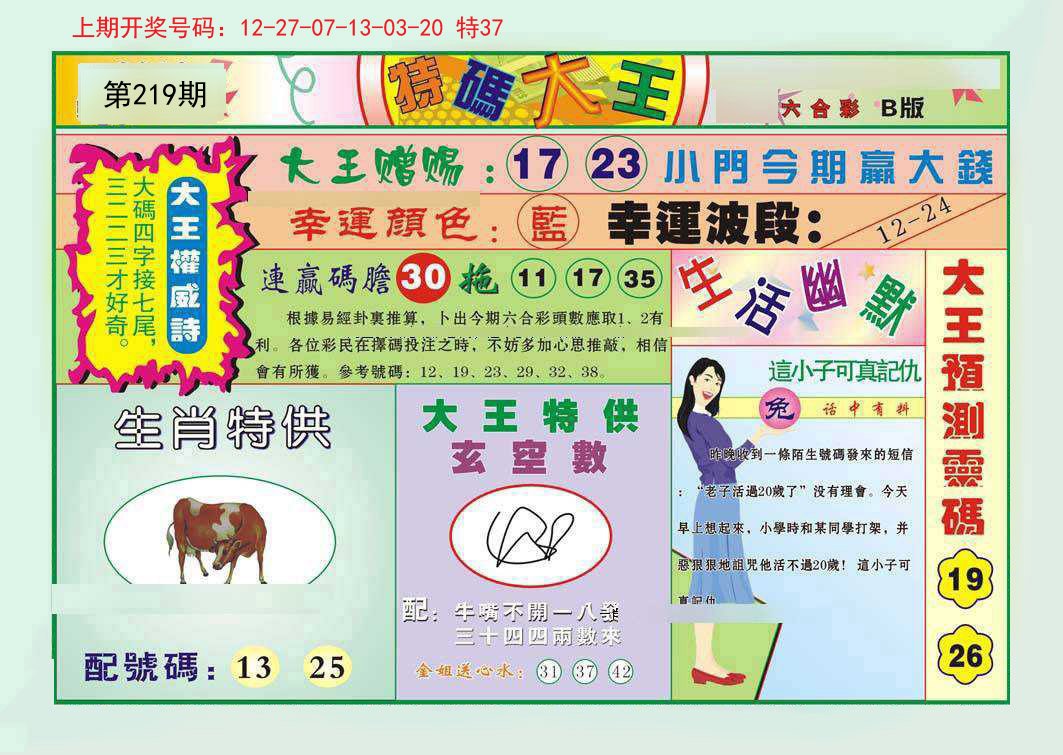 2024219期特码大王B