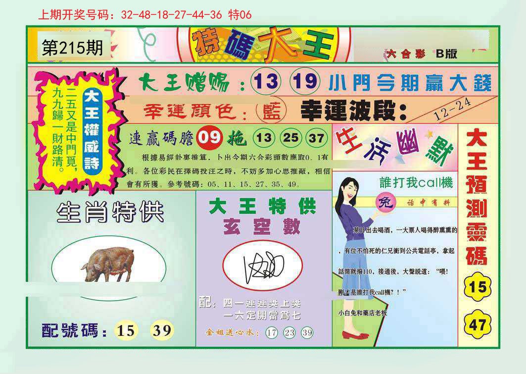 2024215期特码大王B
