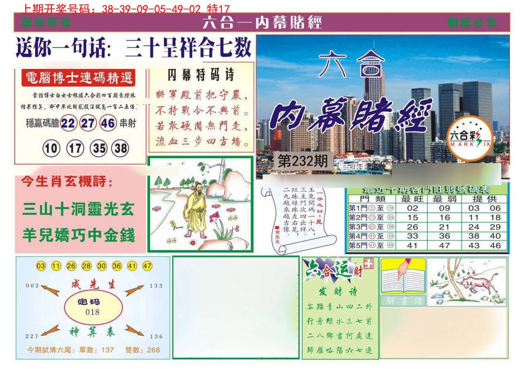 2024232期内幕赌经