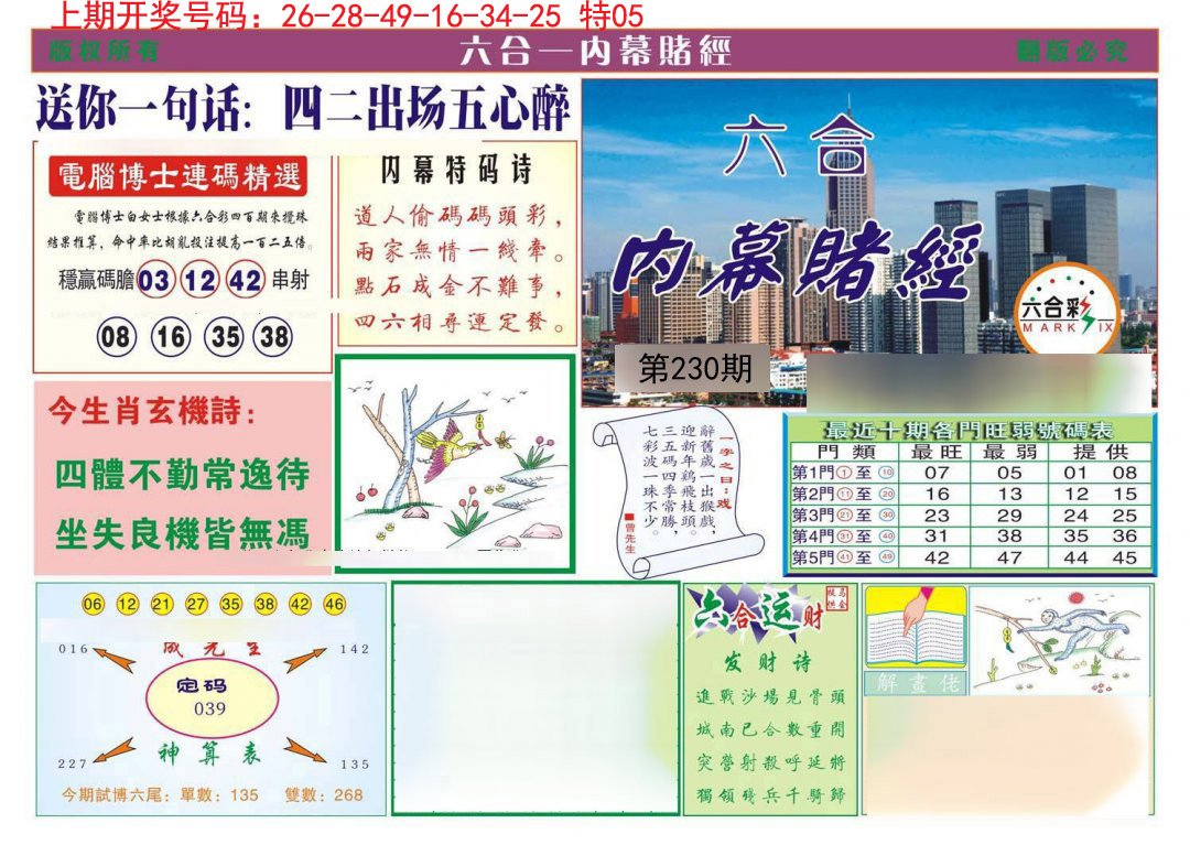 2024230期内幕赌经