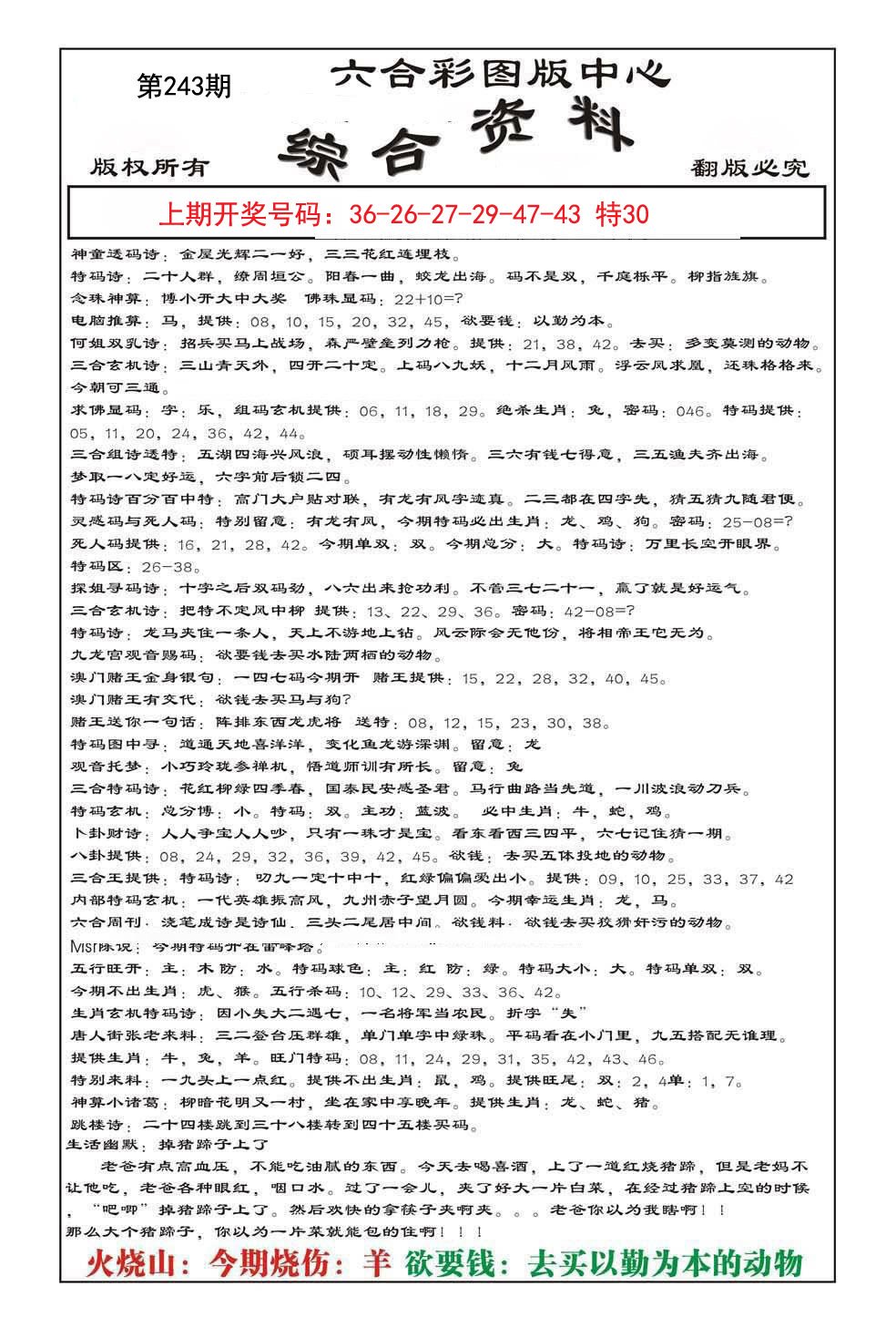 2024243期内部综合资料