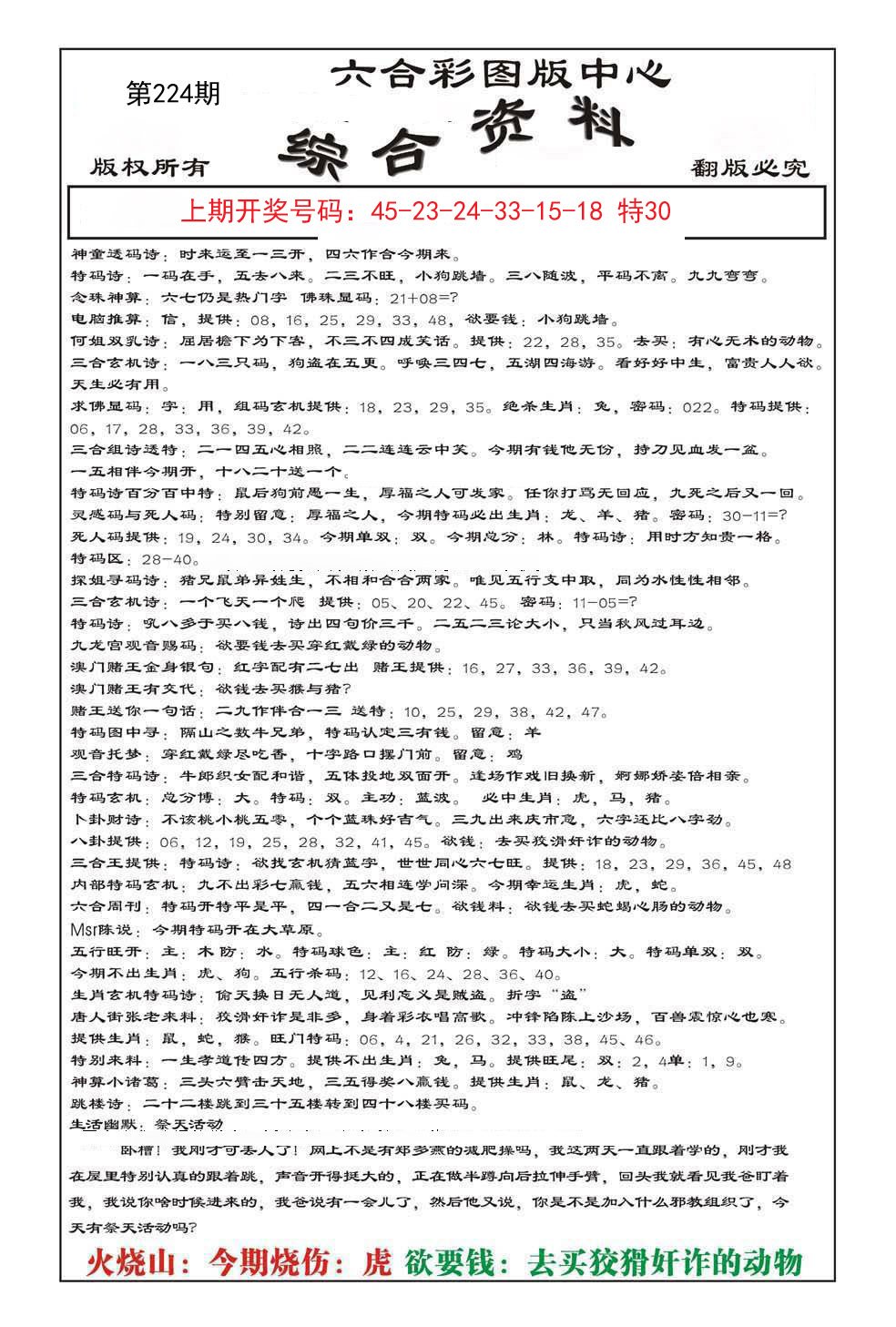 2024224期内部综合资料